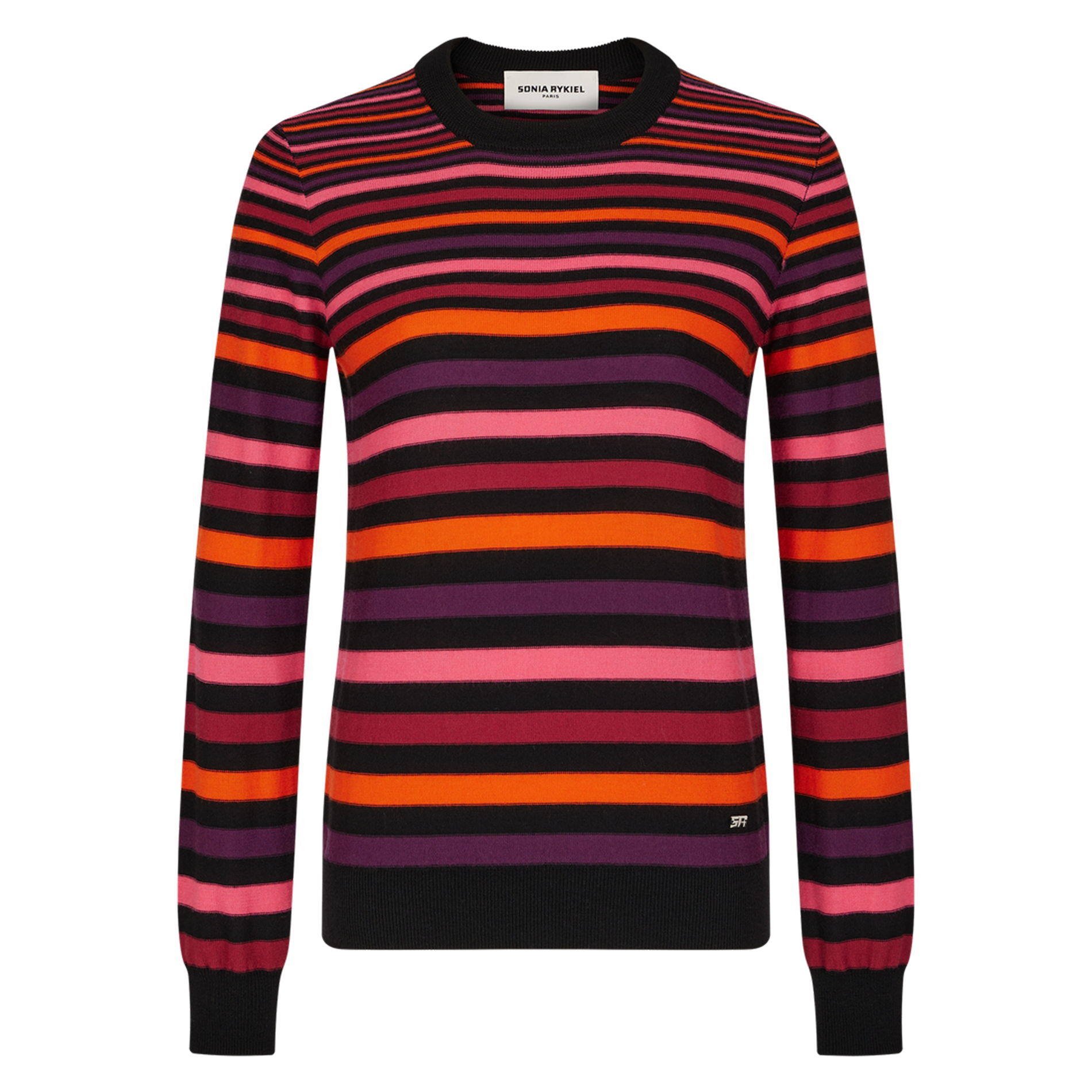 Pull col rond en laine | Multicolore