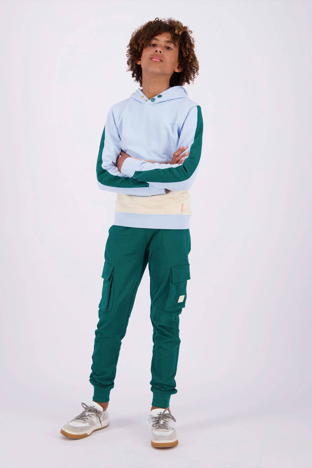 Vingino hoodie Nuno lichtblauw/zand