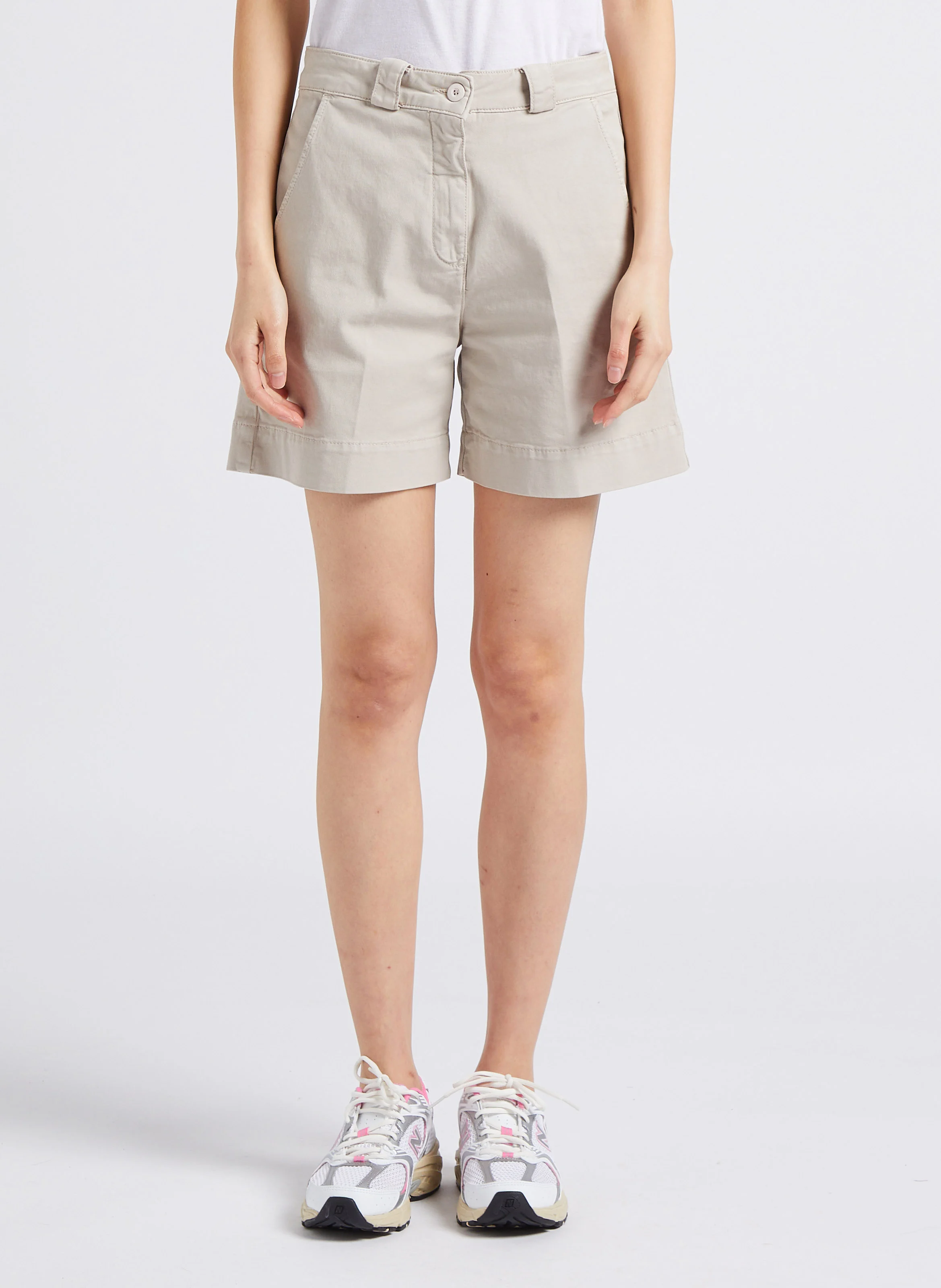 VERMONT - Short large en coton mélangé | Beige