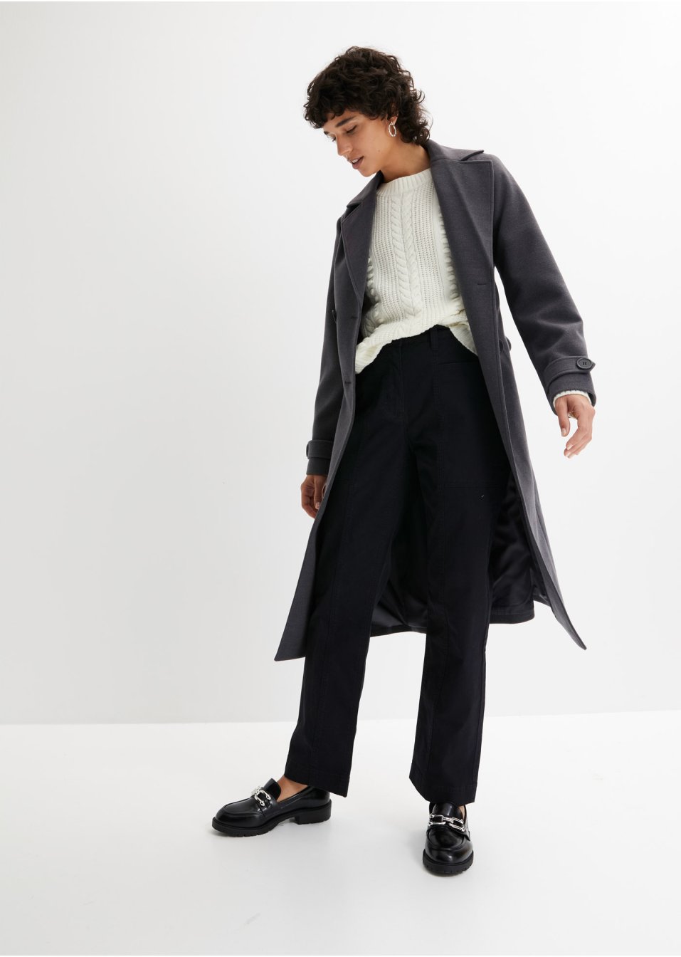 Pantalon twill avec taille haute confortable