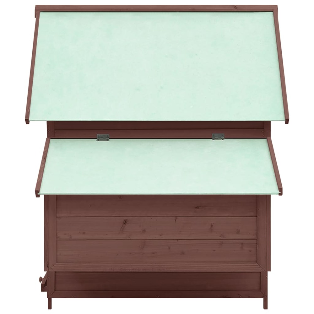 Poulailler 152 x 96 x 110 cm bois de sapin massif moka et blanc