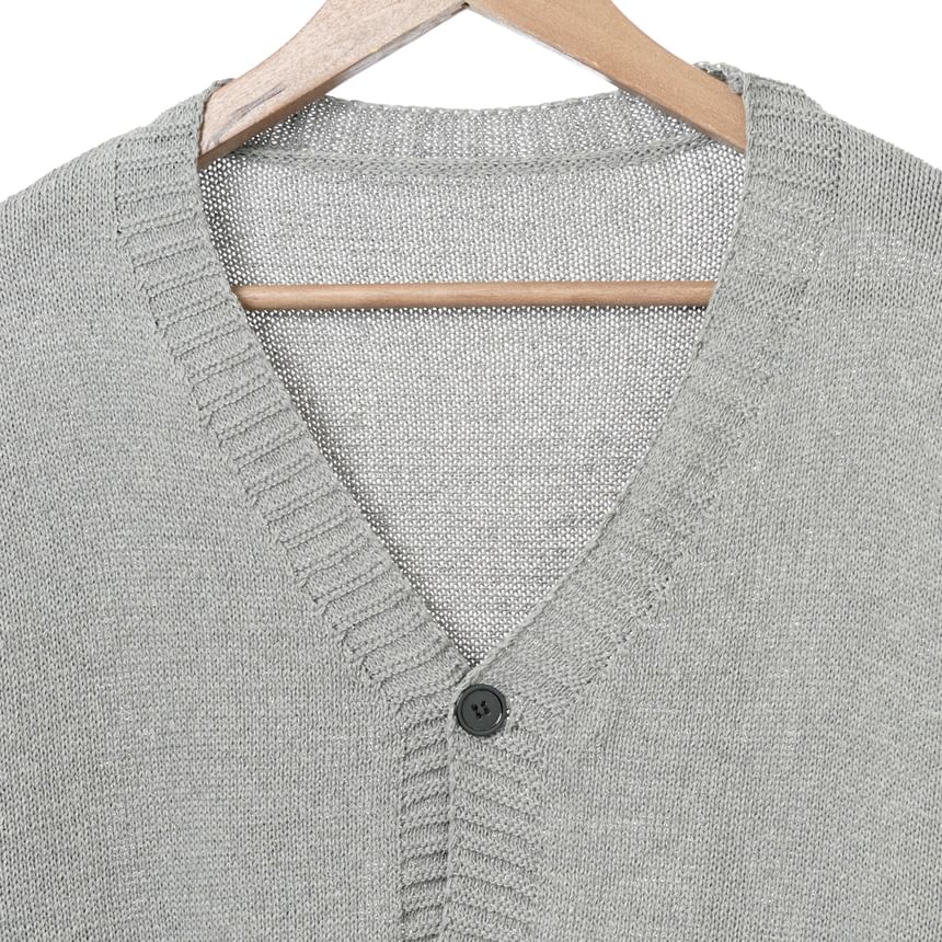 Whyessa - Oversized gebreide cardigan met contrasterende afwerking