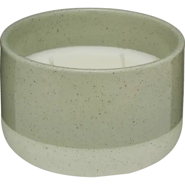 Duftkerze Keramik beige / grün