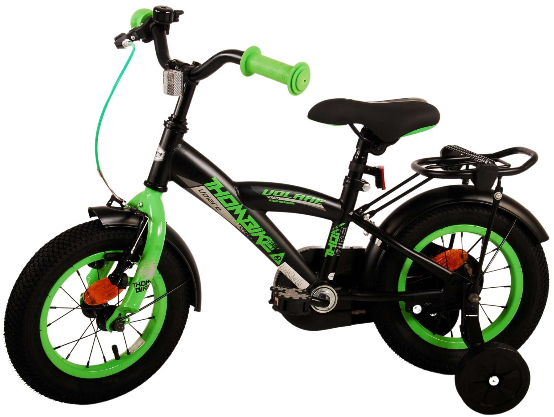 TPFSports Thombike Kinderfahrrad - Jungen - 12 Zoll - Rücktritt + Handbremse - Schwarz/Gelb