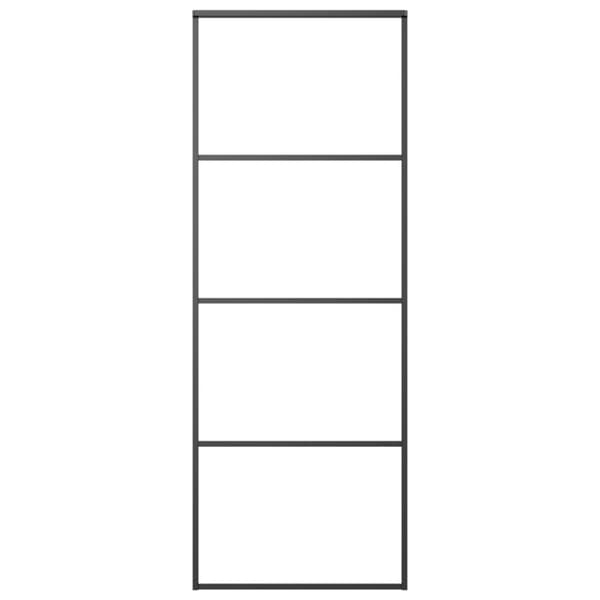 vidaXL Skyvedør frostet ESG-glass og aluminium 76x205 cm svart