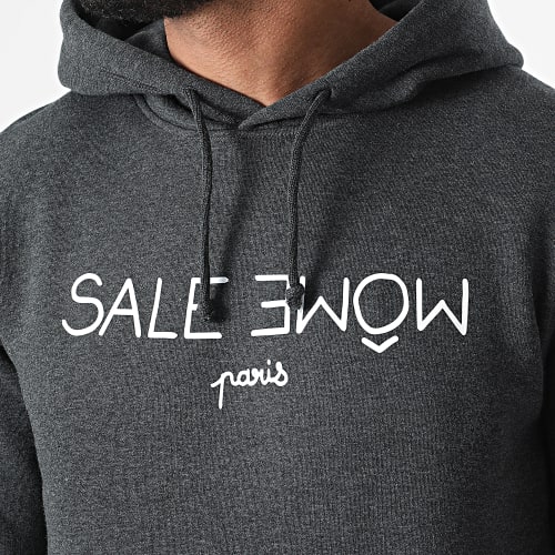 Sweat Capuche Punition Gris Anthracite Blanc