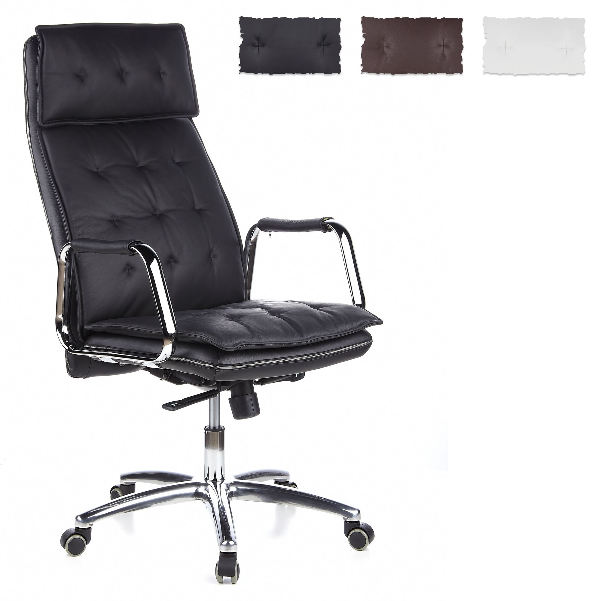 Profi Chefsessel VILLA 20 Leder mit Armlehnen hjh OFFICE
