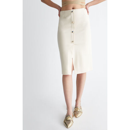 Liu Jo - Falda longuette con tachuelas Beige