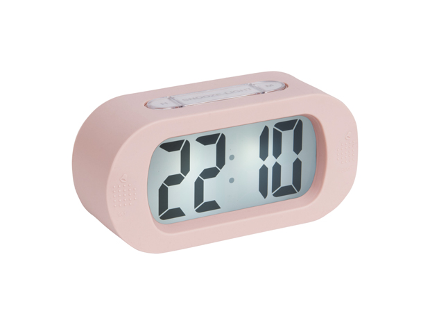 Alarm clock Gummy rubberized light pink