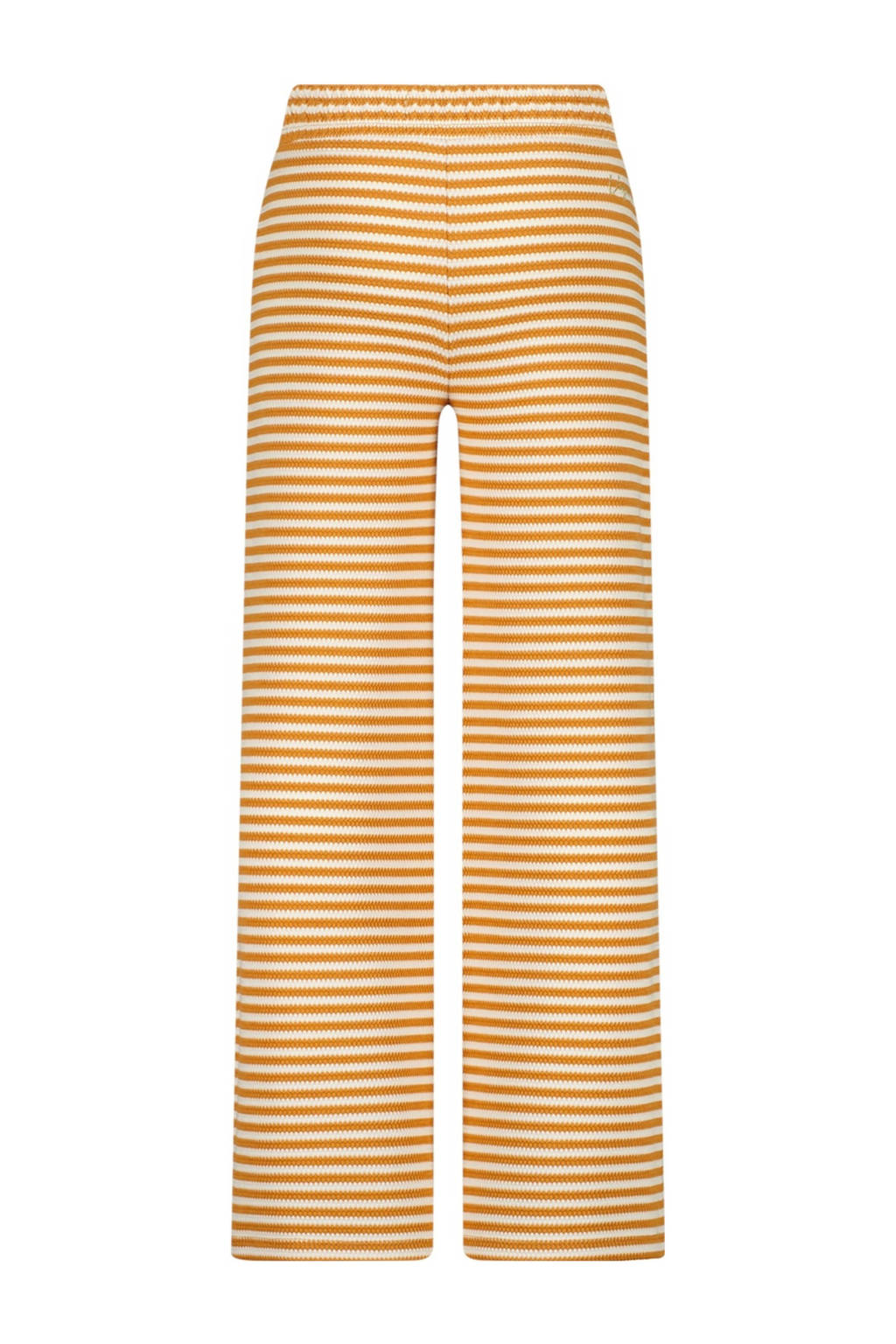 Vingino gestreepte broek Sila lichtbruin/wit
