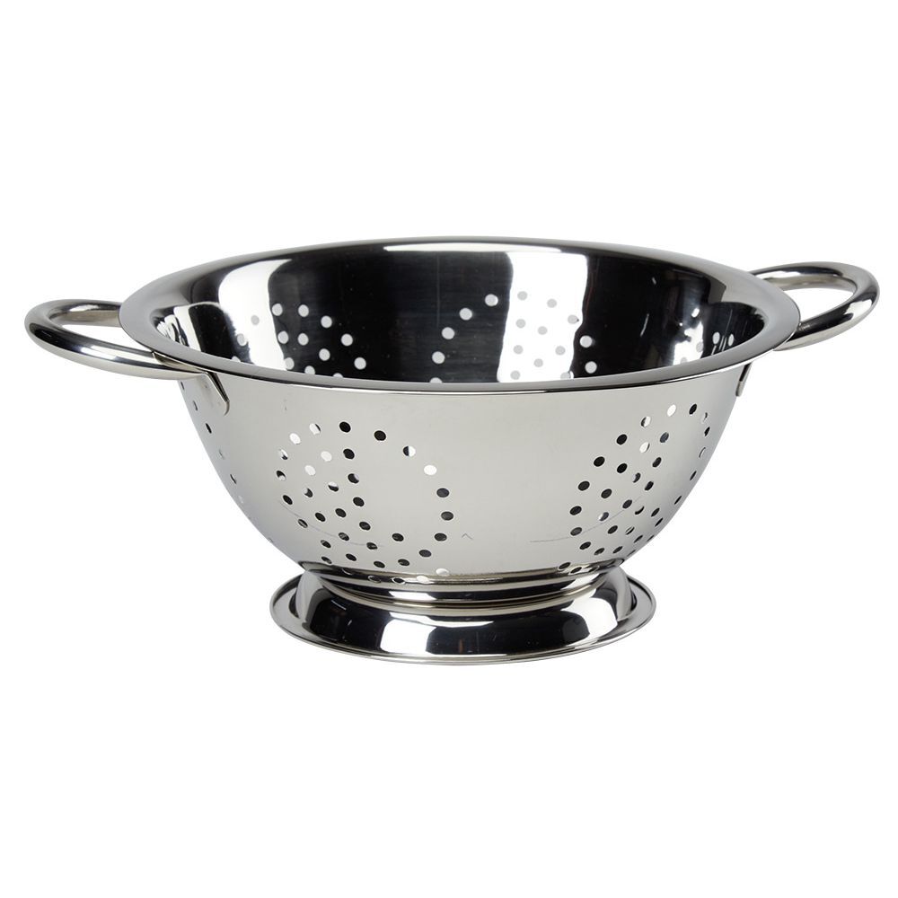 Passoire ronde en inox gris