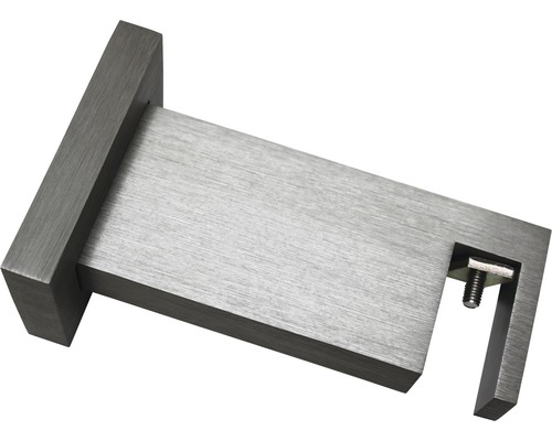 Slanke enkelsporige wandbeugel voor Luxor, geborsteld staal, 35x14 mm
