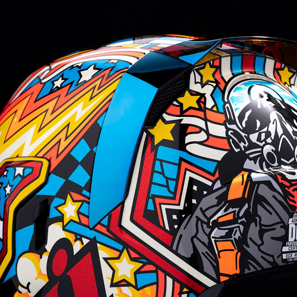 Icon - Casque Airflite Flyboy™ Turquoise / Jaune / Rouge