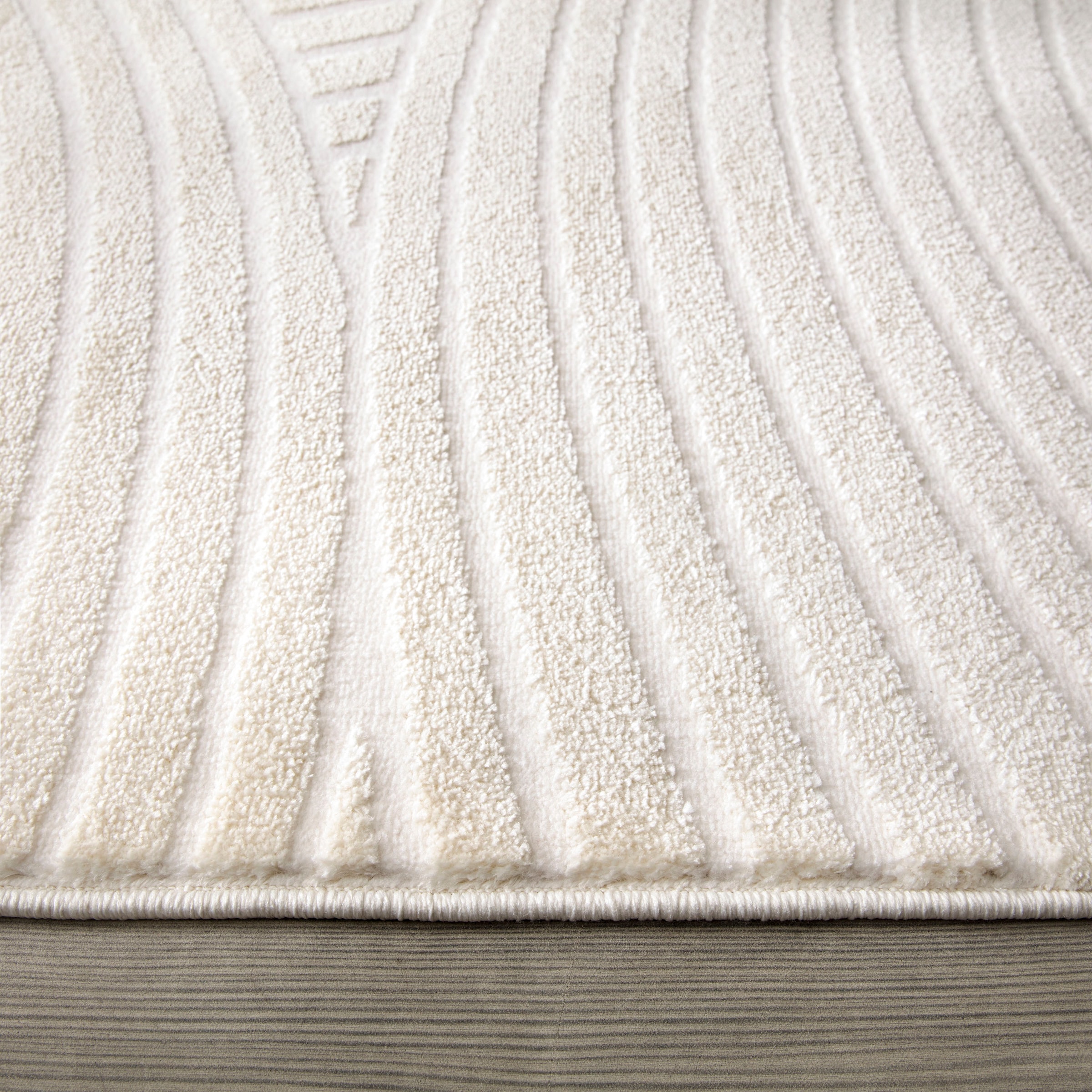 Paco Home Teppich »Luzern 652« rechteckig 13 mm Höhe Kurzflor, Uni Farben, Hoch-Tief-Struktur, Scandi Design