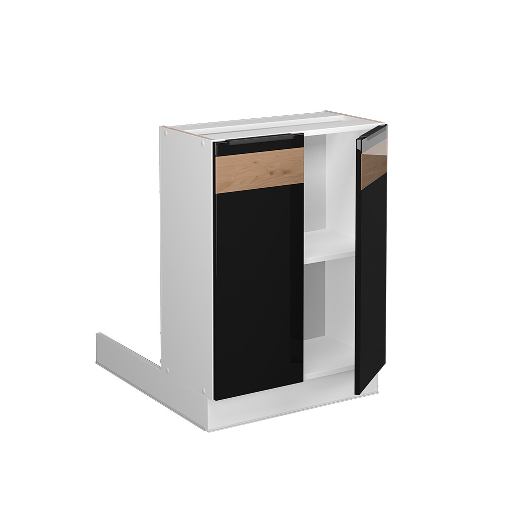 Vicco Regalinselunterschrank Küchenschrank Küchenmöbel Fame-Line Weiß Schwarz Eiche 60 cm modern Hochglanz