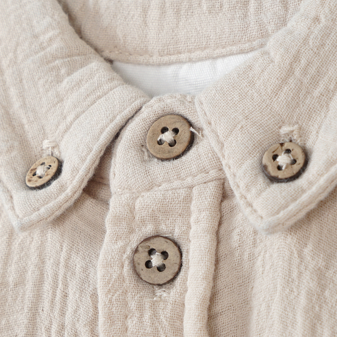 Topolino Pure Collection Jungen Musselin-Hemd mit Kentkragen beige
