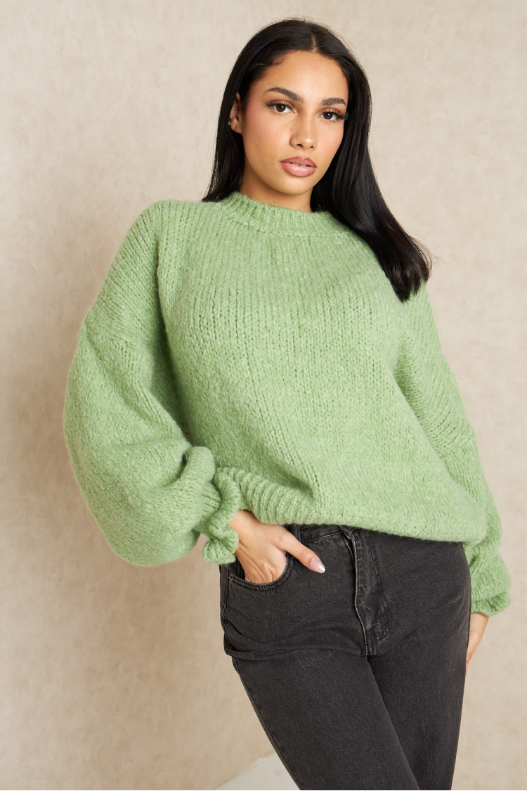 Pull en laine vert