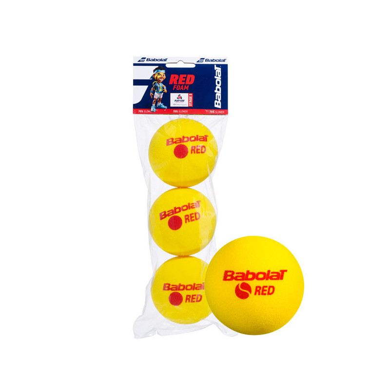 Sachet 3 balles Babolat mousse Red Foam