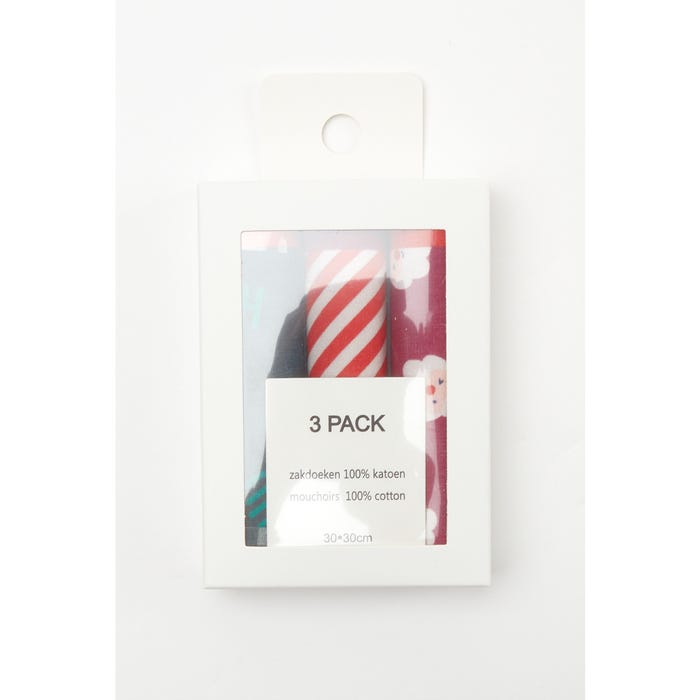 Veritas-3-pack zakdoeken kerstmis