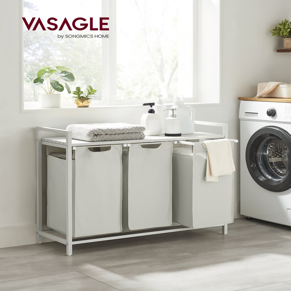 Calicosy - Wasmand 3 compartimenten - H72 cm