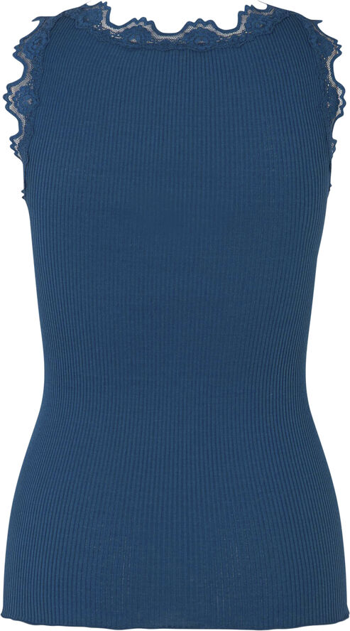 Rosemunde Silk top w/ lace Poseidon