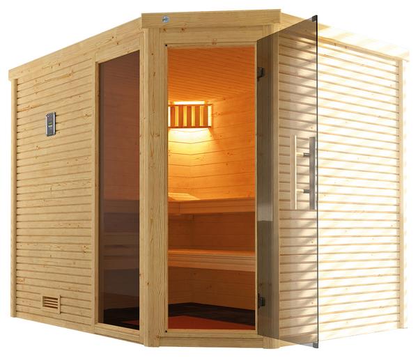 Weka Sauna Cubilis mit Glastür und Fenster