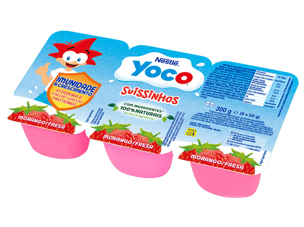 IOGURTE INFANTIL YOCO SUISSINHO MORANGO 6X50G