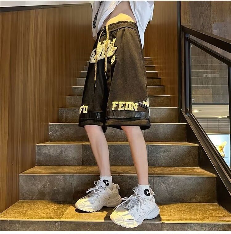 Maxelane - Shorts met trekkoord en lettersapplicatie