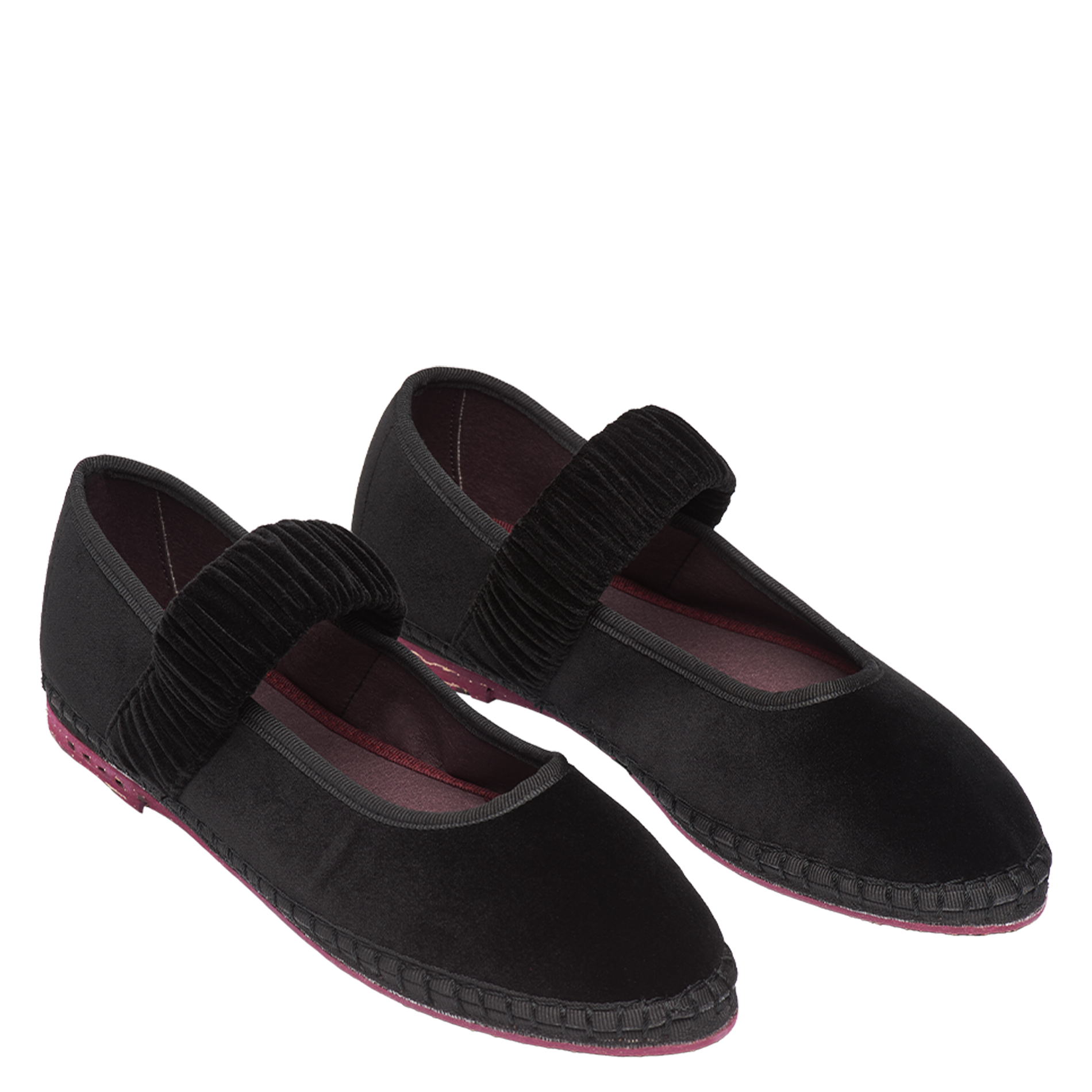 MAFALDA ANTONIA - Ballerines à bride en velours de coton | Noir
