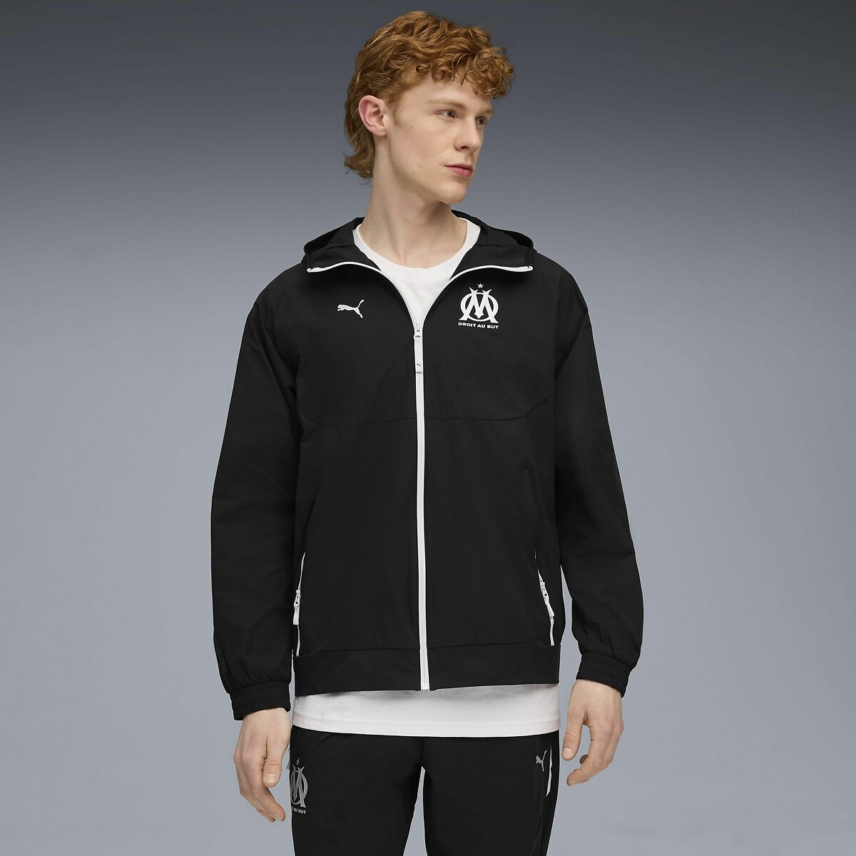 PUMA<br>Jaqueta de tecido com zíper Olympique de Marseille