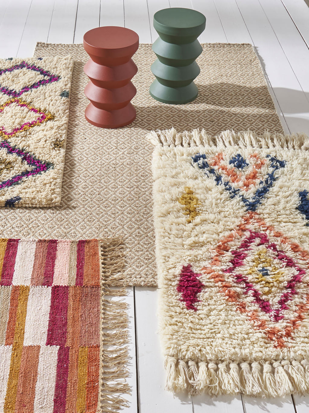 Tapis jute graphique