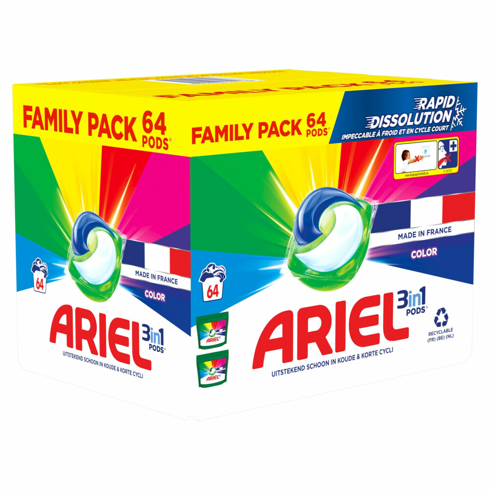 Ariel 3in1 Wasmiddel Pods Color64 stuks