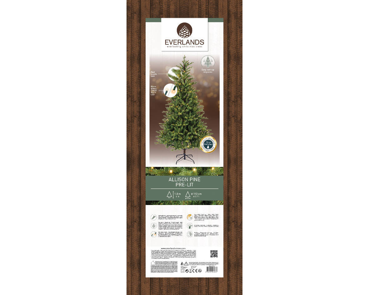 Everlands verlichte kerstboom Allison (h180xd112 cm)