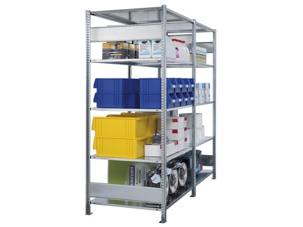 Følgesektion Boltless lagerreol, bjælker 2500x750x400 150 kg/hylde