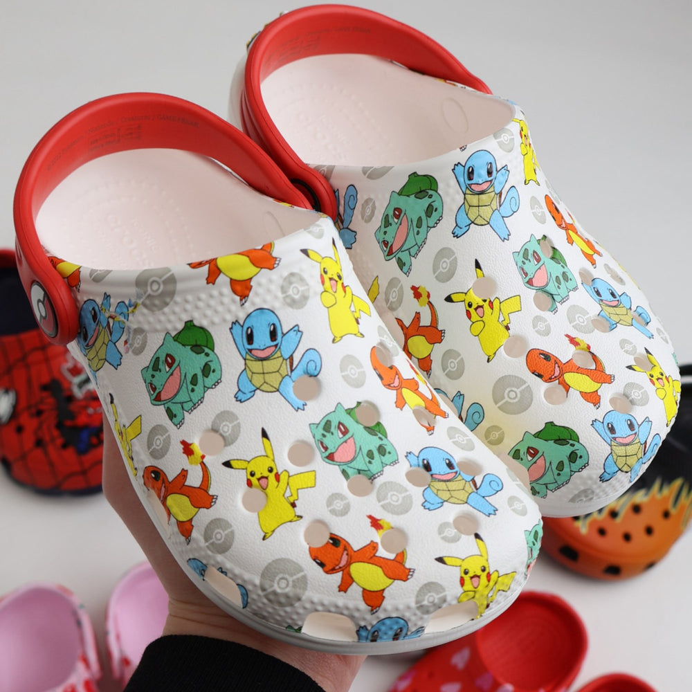 Køb Crocs White/Multi Classic Pokemon Clog