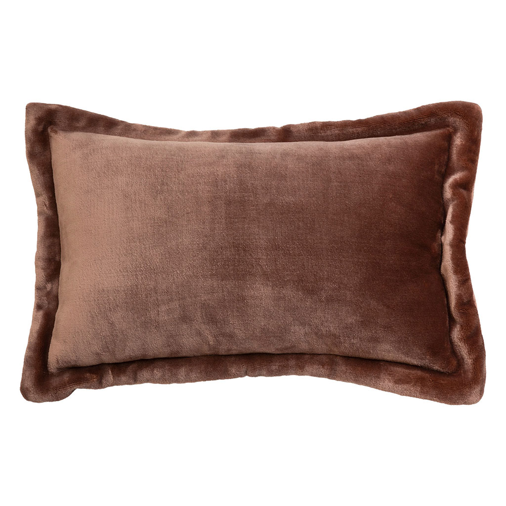 Coussin Cuddly velours marron 38x58cm