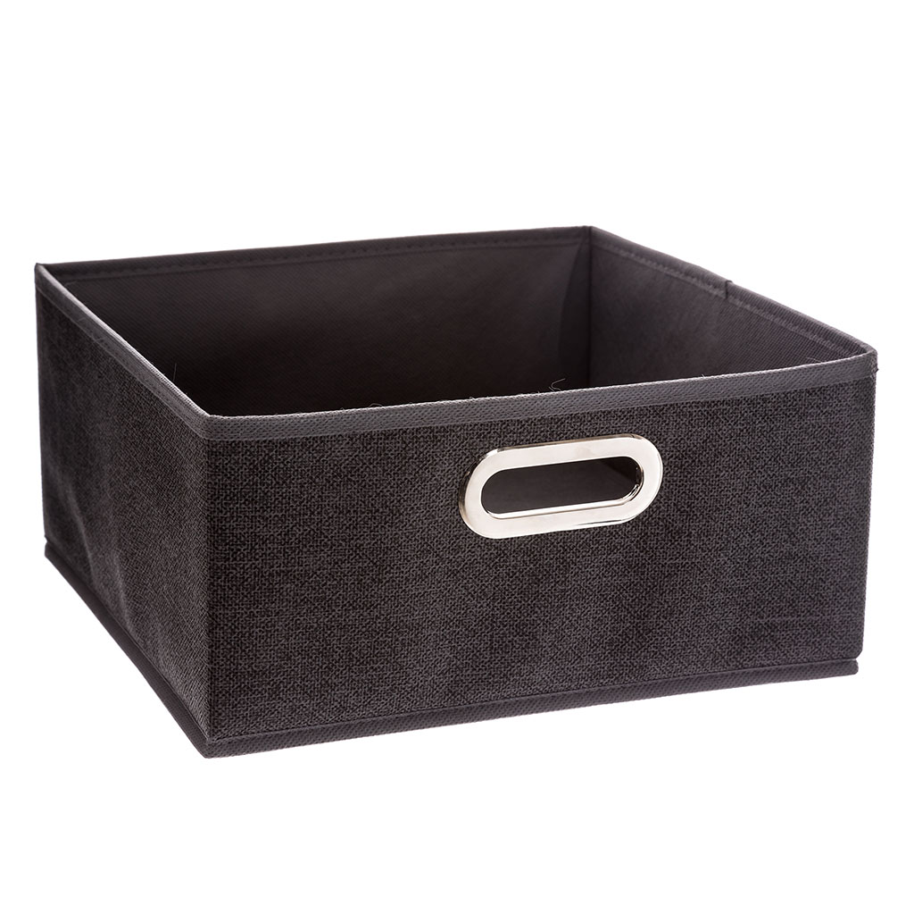 Boite de rangement anse métal Mix'n Modul gris foncé 31x15cm