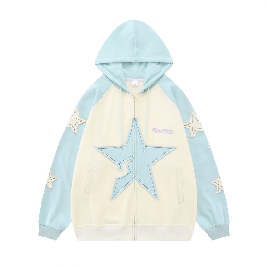 Sagidolls - Star Applique Raglan Zip Hoodie