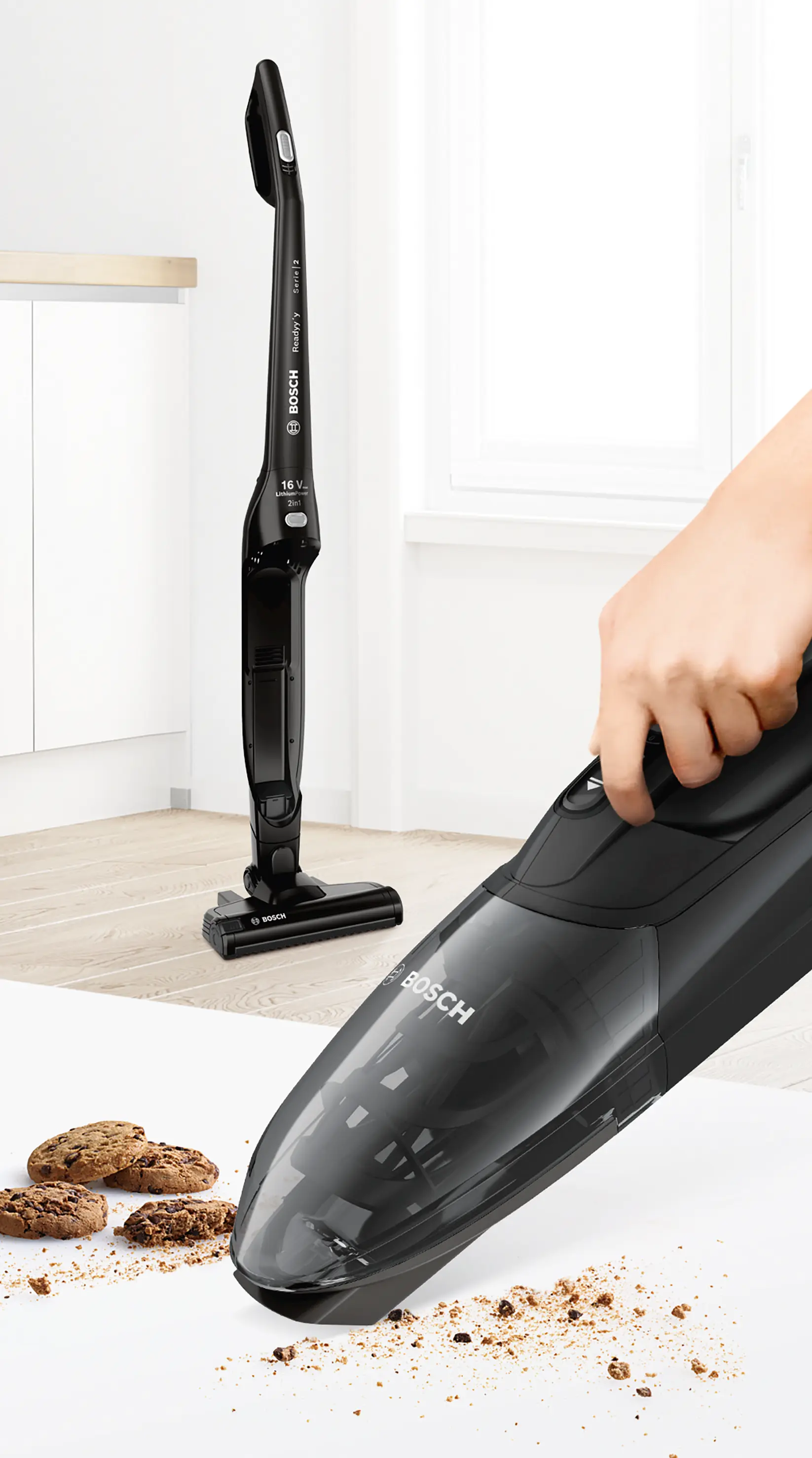 Serie 2 Draadloze steelstofzuiger Readyy'y 16Vmax Zwart