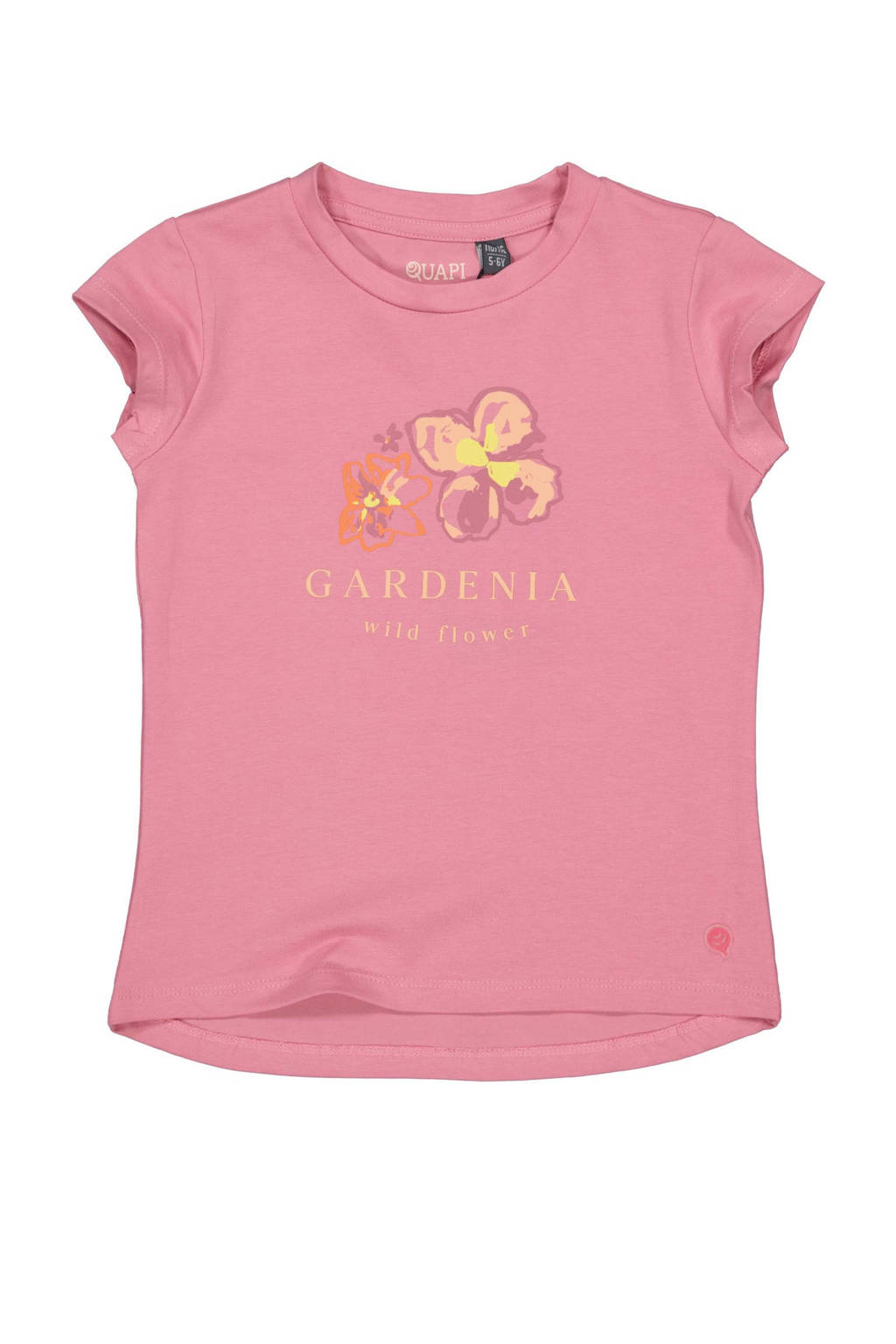 Quapi T-shirt BIBIANA met printopdruk roze