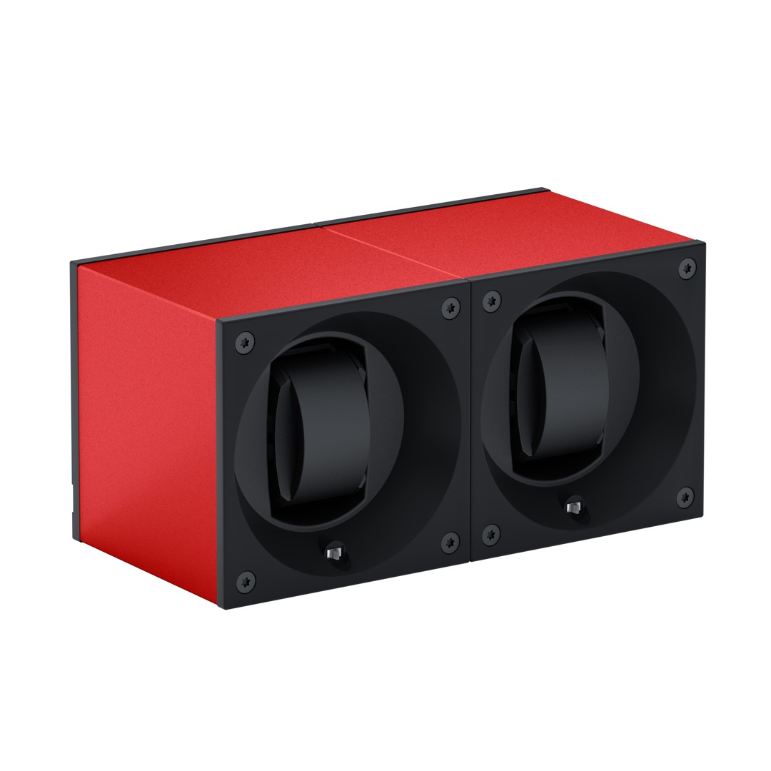 SwissKubik Masterbox Aluminium Rot - 2 Uhren