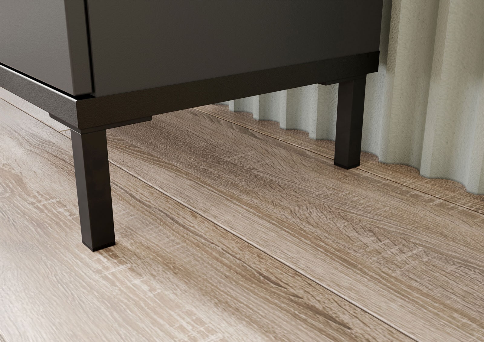 Unterschrank YONKERS 34 x 123 cm Graphit/ Navarra Eiche