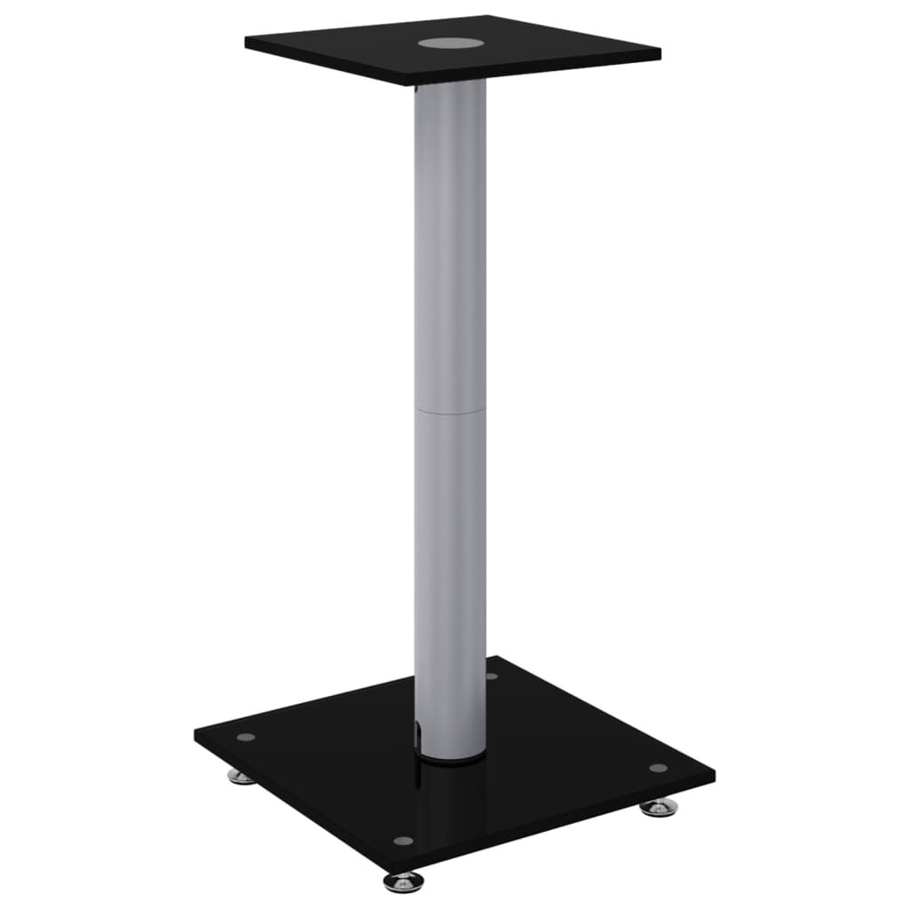 vidaXL Speakerstandaards, 2 stuks, zwart en zilver, gehard glas
