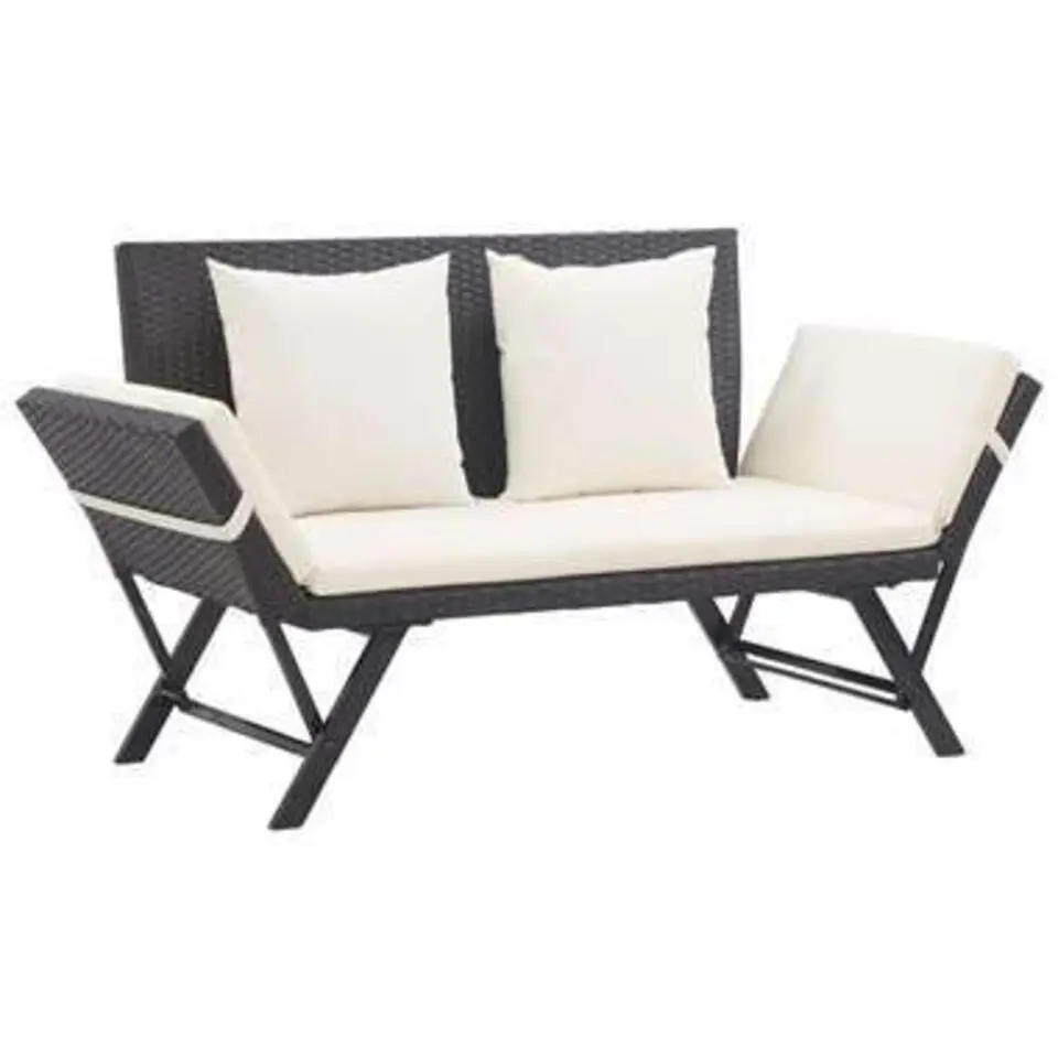 vidaXL - Ligbed - Zwart - Poly rattan