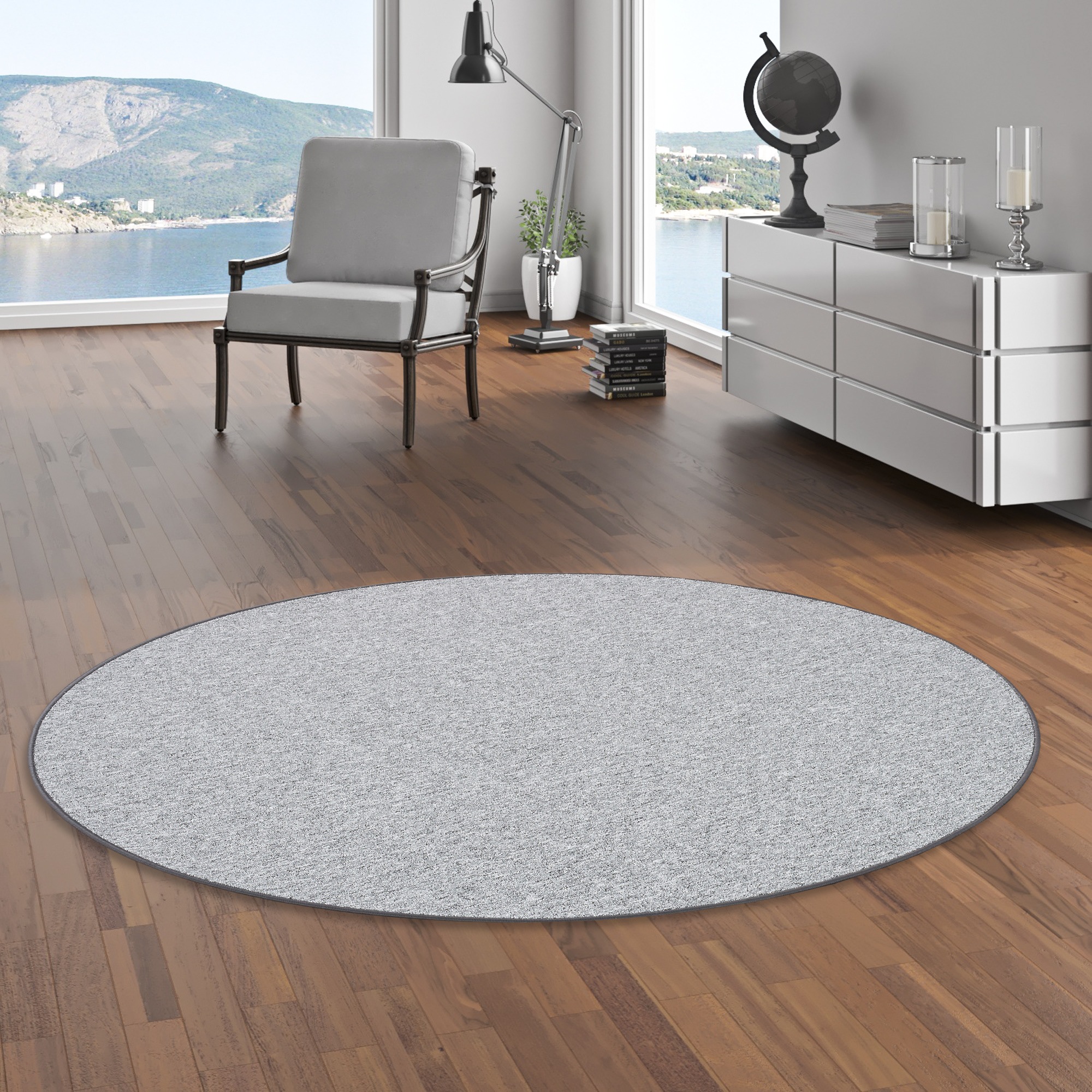 my home Teppich »Fortis, Schlinge, Made in Netherlands« rund 5 mm Höhe Uni Farben, gekettelt, strapazierfähig, Wohnzimmer