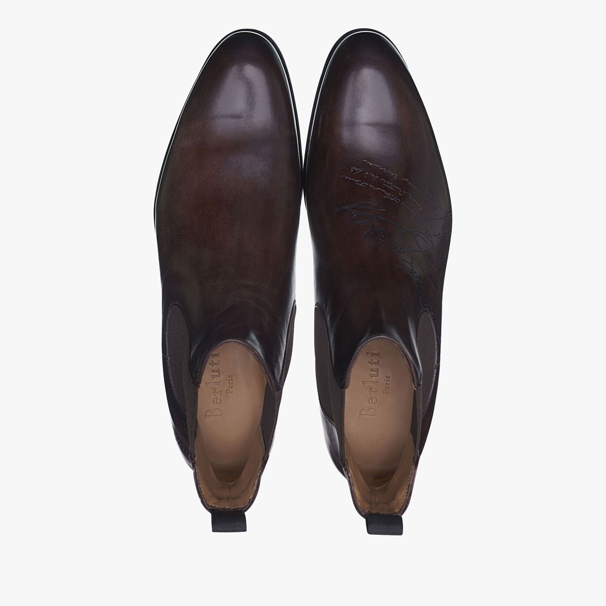 Bottine Cursive Galet En Cuir Scritto