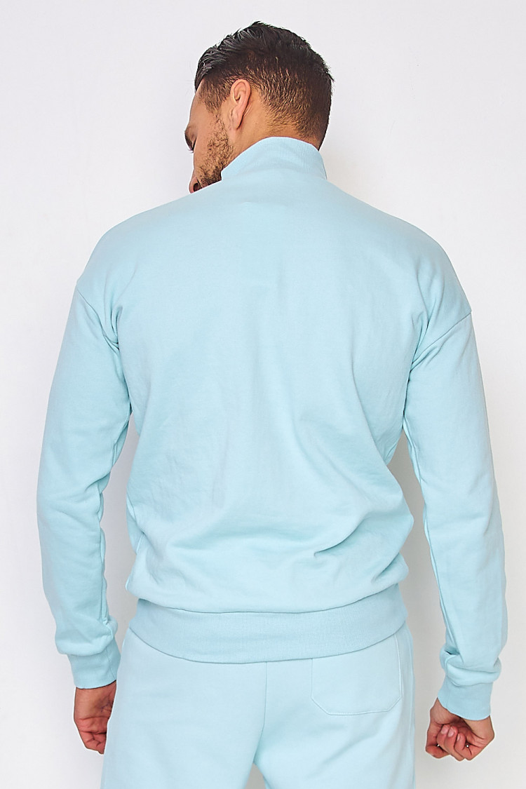 Sweat demi-zip bleu