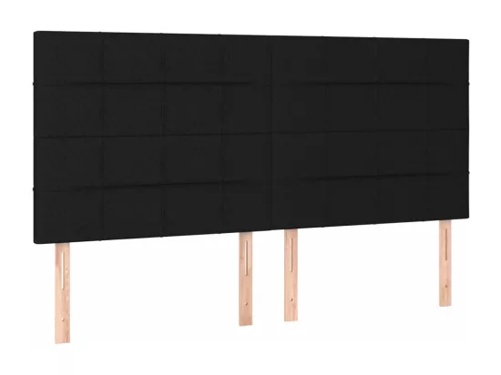 Sommier tapissier avec matelas et LED Noir 180x200 cm Tissu