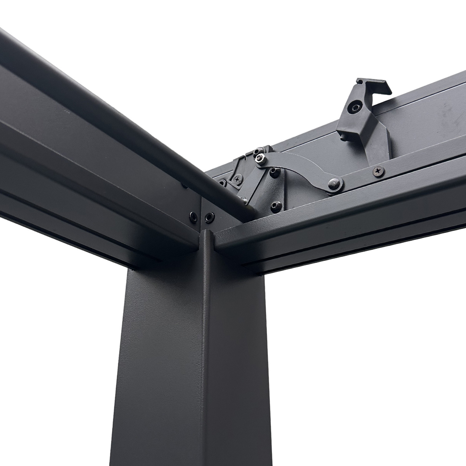 Tonnelle/pergola bioclimatique lames orientables en aluminium 3x4m - anthracite - belair
