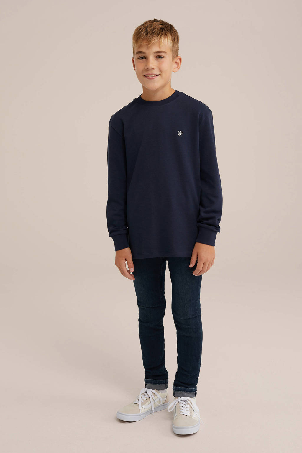 WE Fashion sweater donkerblauw